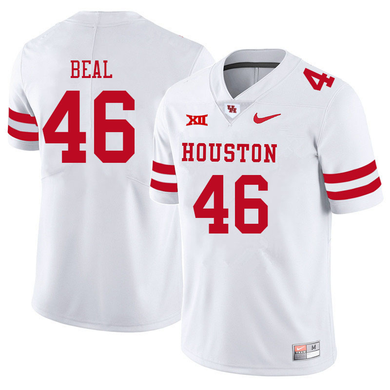Men #46 Davis Beal Houston Cougars College Big 12 Conference Football Jerseys Sale-White - Click Image to Close